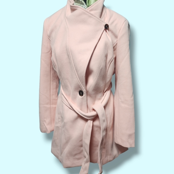 NWOT Allegra K Women's Classic Stand Collar Long Sleeve Winter Belted Long Coat - Picture 9 of 16